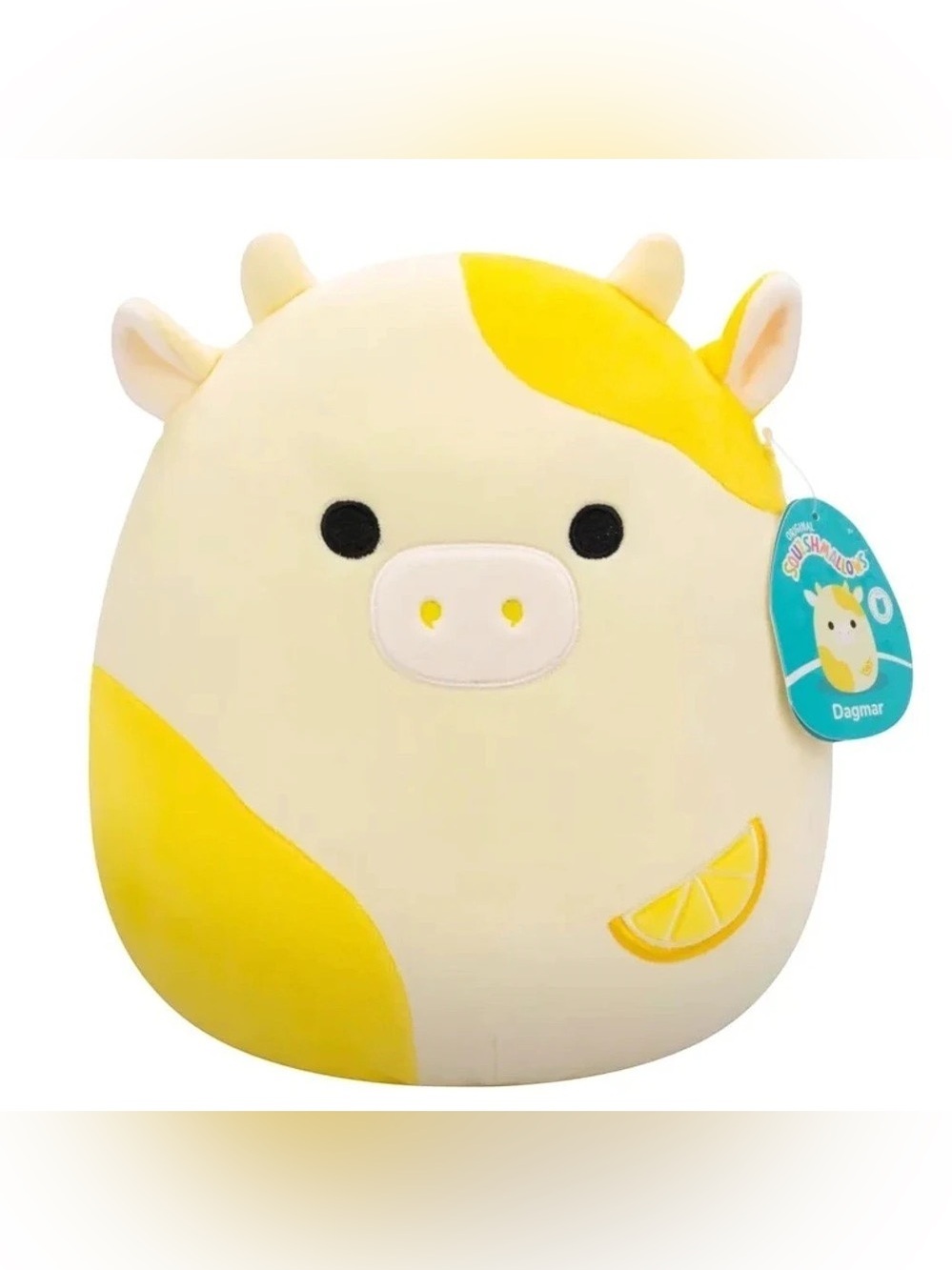 Squishmallows Dagmar the Lemon Cow Yellow & Cream Plush